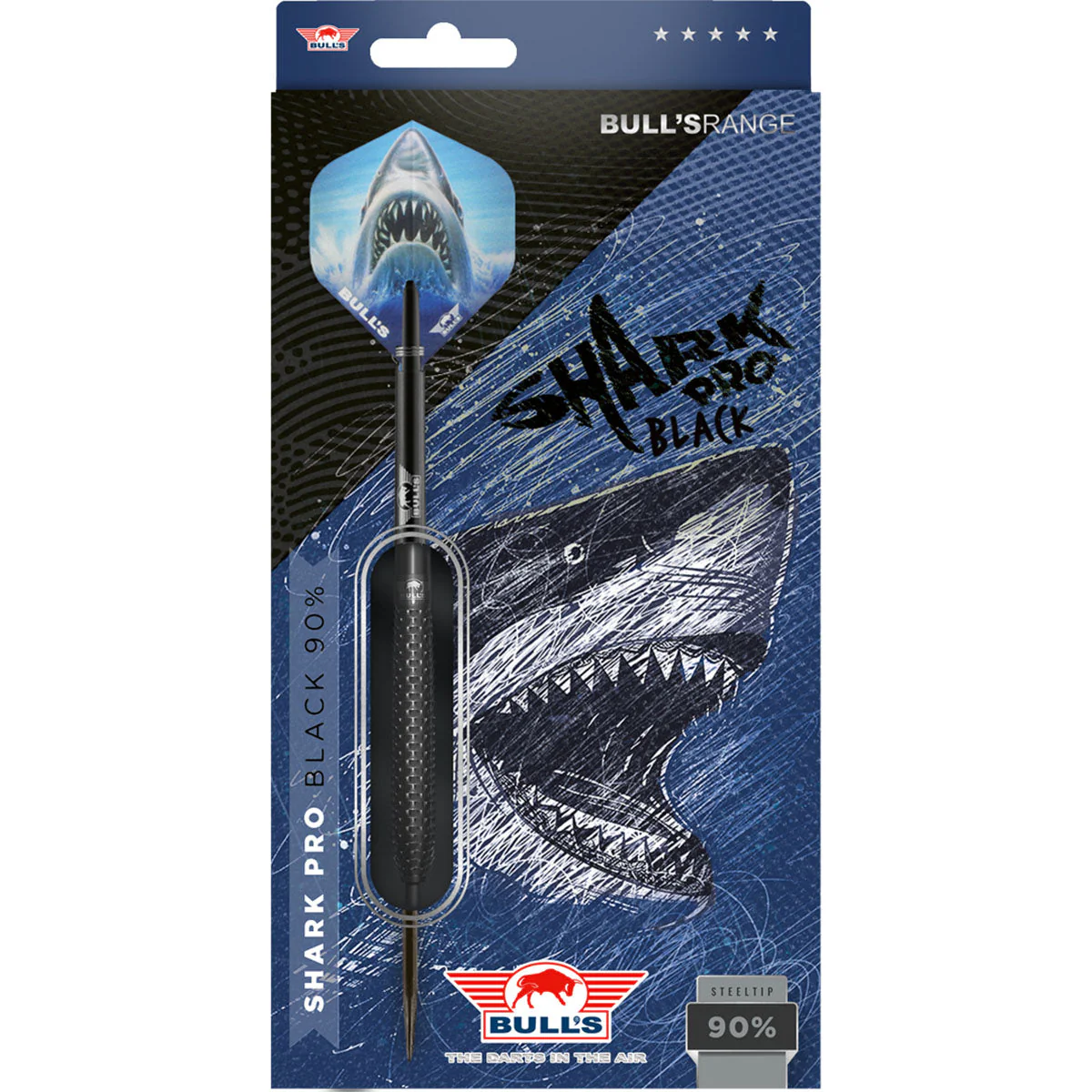 Bull's Shark Pro Black 90% Steel Tip Darts - Image 5