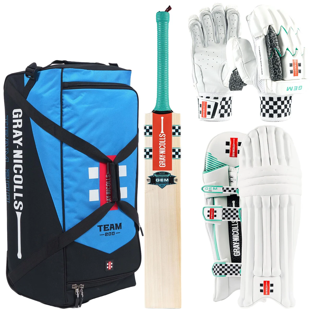 Gray-Nicolls GEM 3.0 Players Edition Cricket Bat, Gloves, Pads & Bag Bundle
