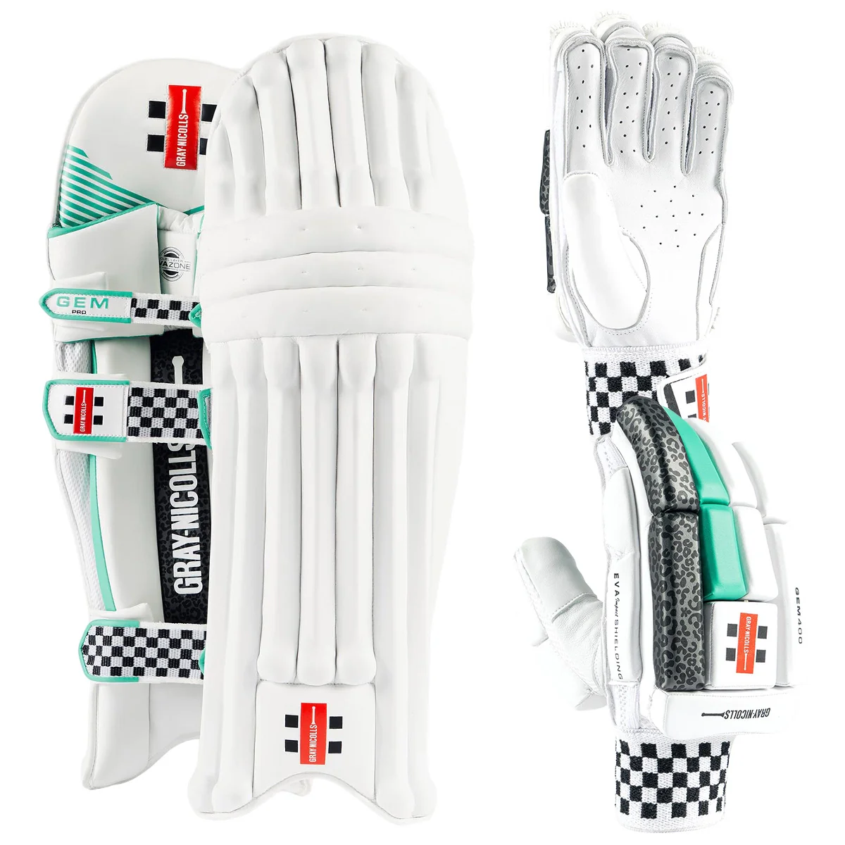 Gray-Nicolls Gem 3.1 Pro Performance Cricket Batting Gloves & Pads Bundle