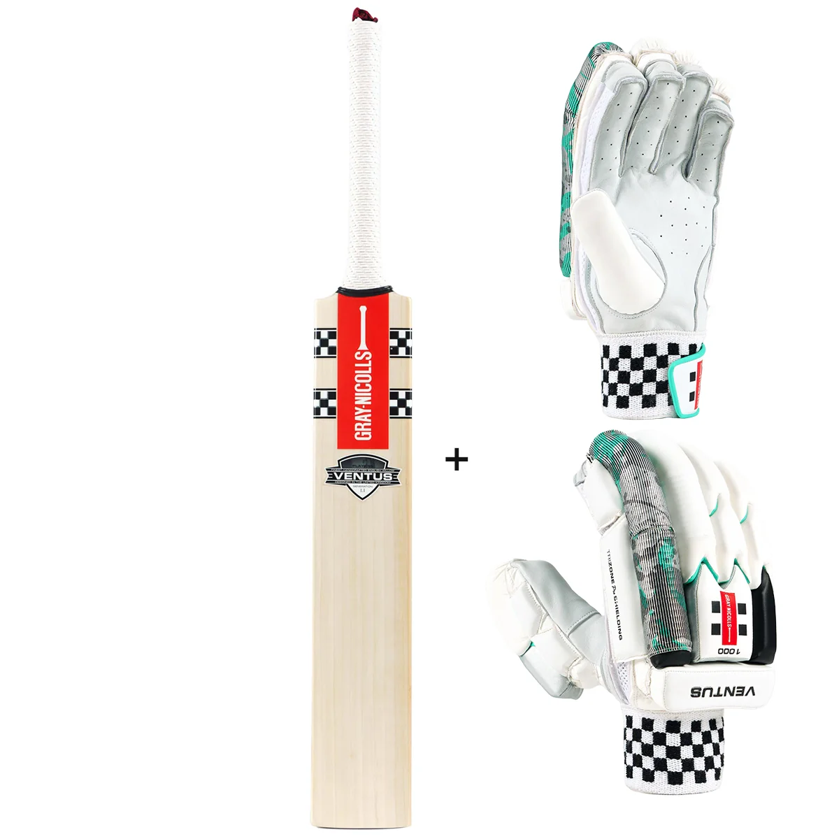 Gray-Nicolls Ventus 1.1 5 Star Cricket Bat , Gloves Bundle