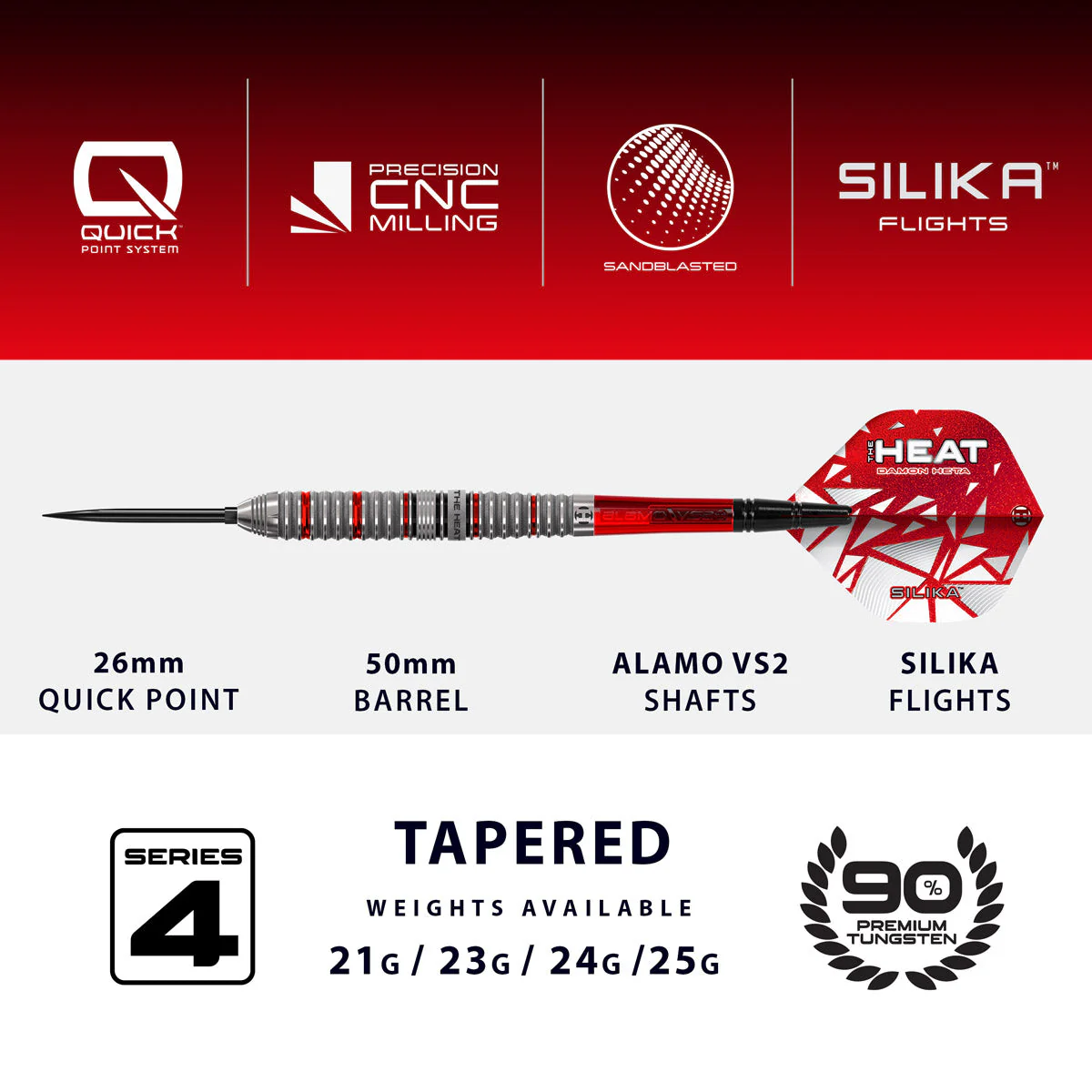 Harrows Damon Heta  90% Series 4 Steel Tip Darts - Image 4