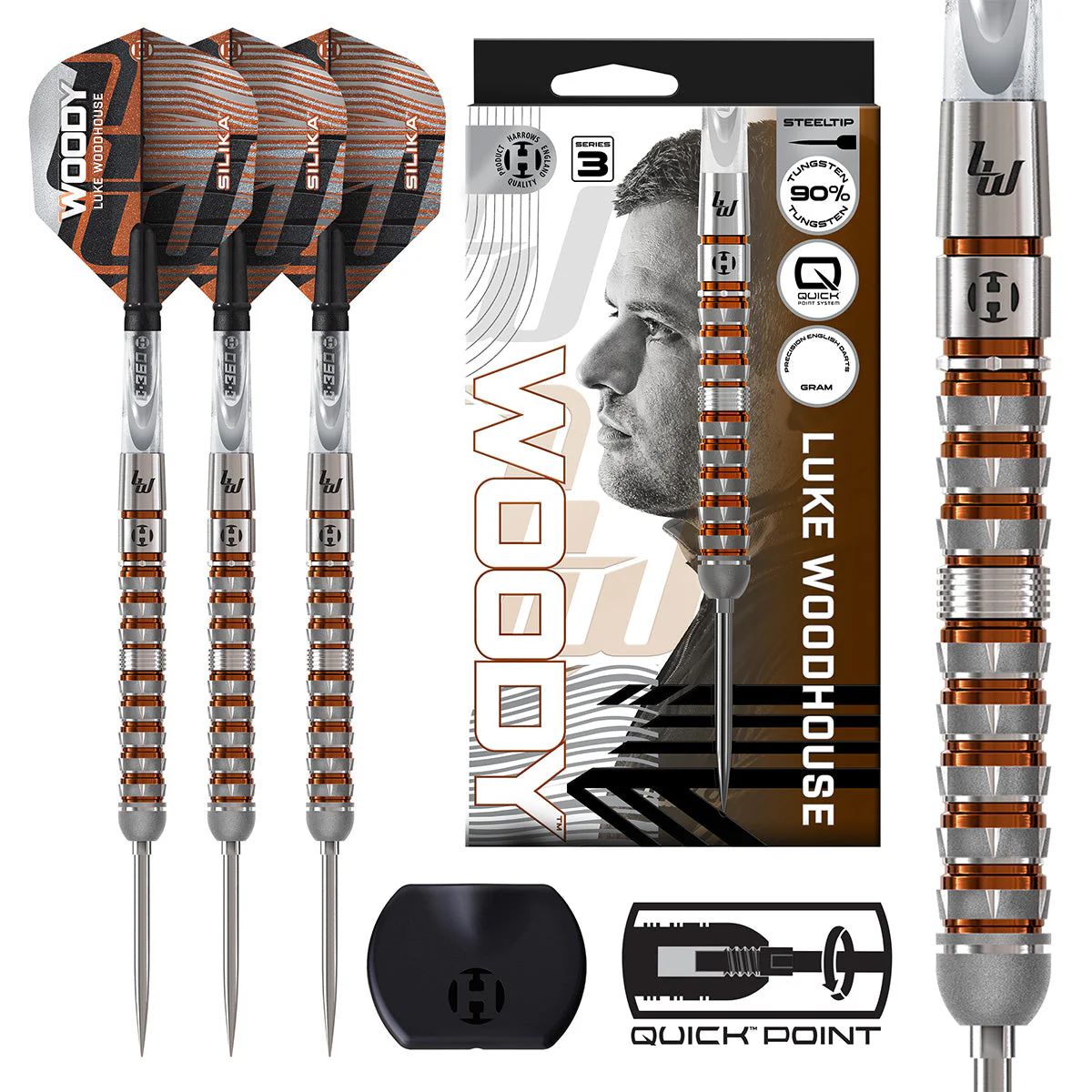 Harrows Luke Woodhouse 90% Series 3 Steel Tip Darts