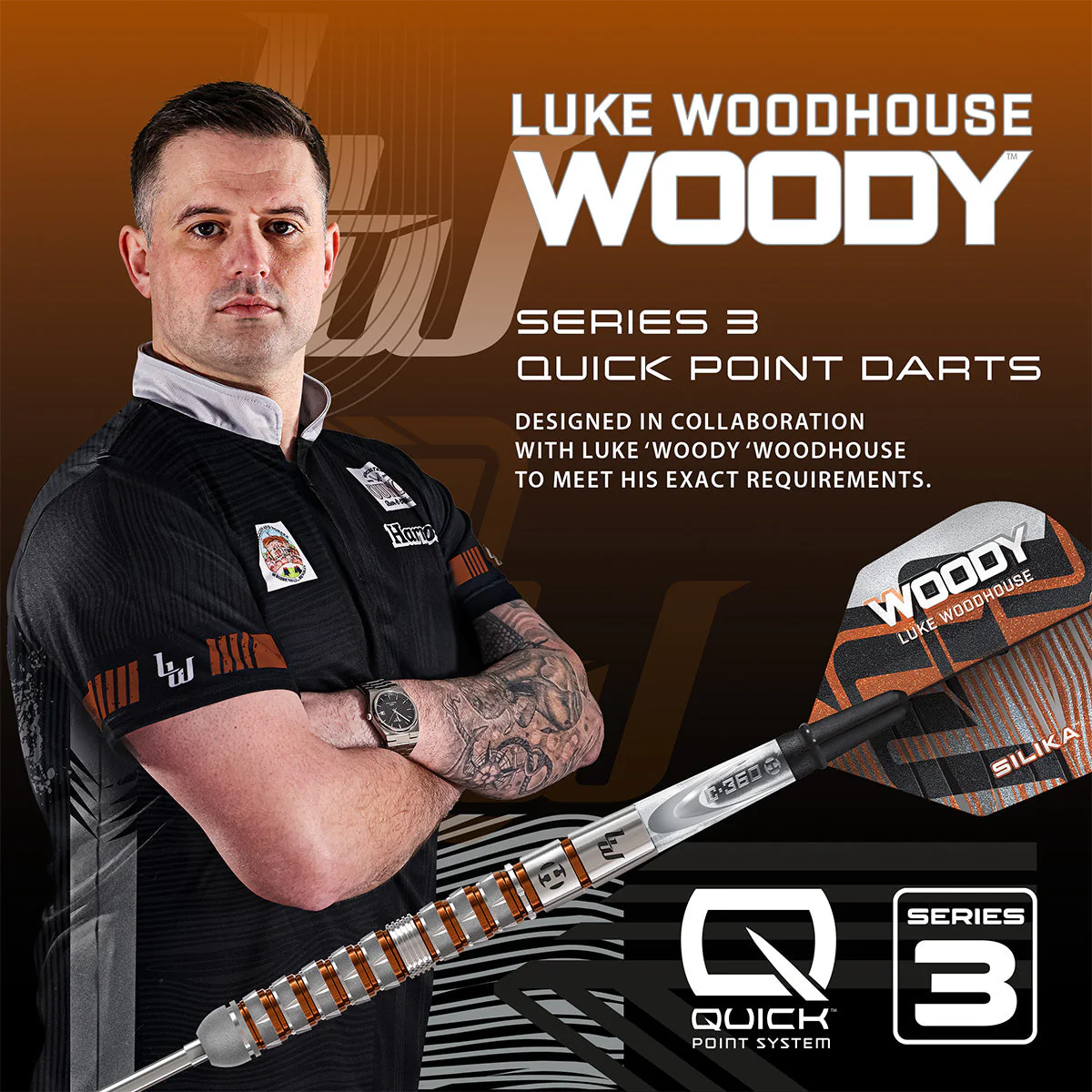 Harrows Luke Woodhouse 90% Series 3 Steel Tip Darts - Image 5