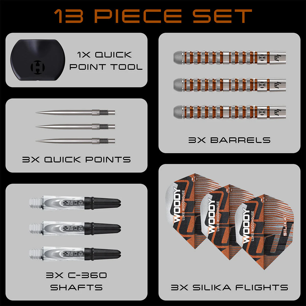 Harrows Luke Woodhouse 90% Series 3 Steel Tip Darts - Image 7