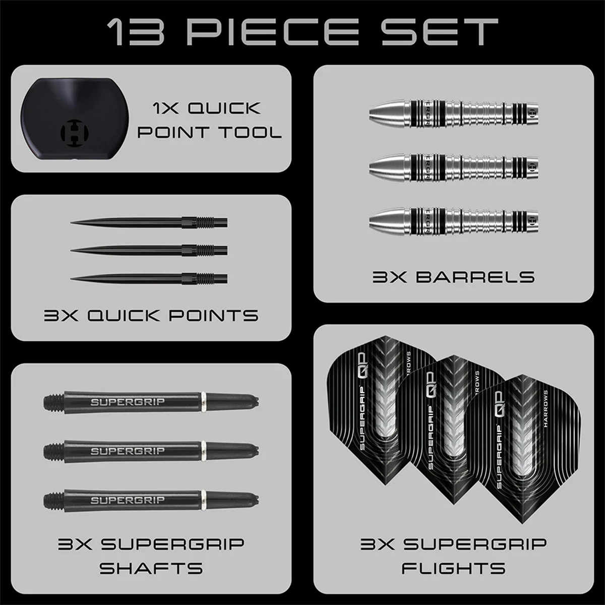 Harrows Supergrip QP Bomb 90% Steel Tip Darts - Image 6