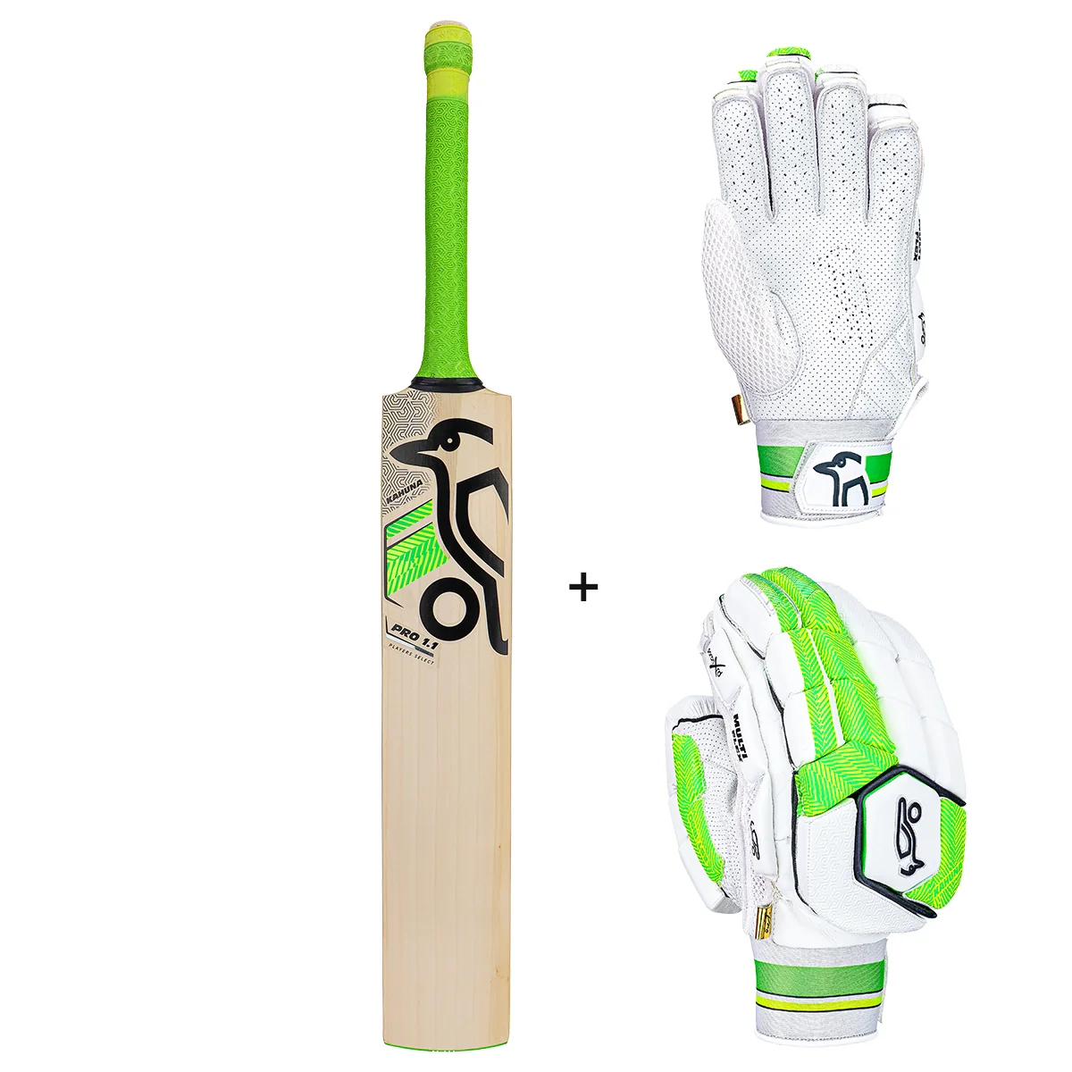 Kookaburra Kahuna Pro 1.1 Players Select Cricket Bat, Gloves Bundle
