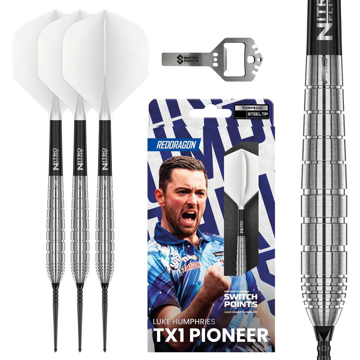 Red Dragon Luke Humphries TX1 90% Tungsten Switch Point Darts