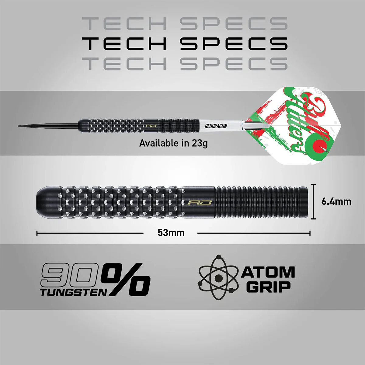 Red Dragon Bullhitters Steel Tip Darts - Image 3