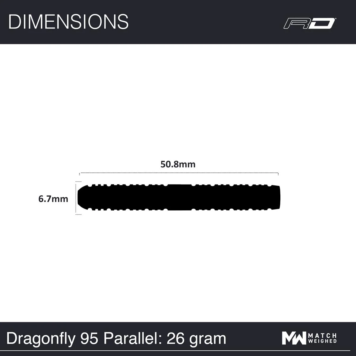 Red Dragon Dragonfly 95 Black - Parallel Steel Tip Darts - Image 3