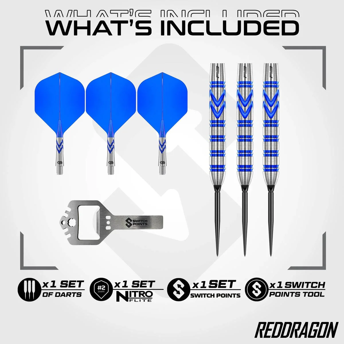 Red Dragon Gerwyn Price Iceman Blue 90% Switch Point Darts - Image 3