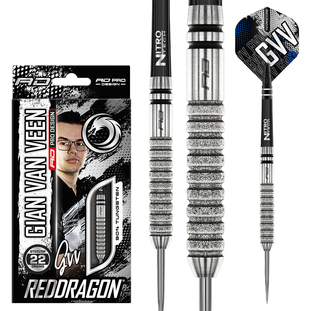 Red Dragon Gian van Veen Tour Edition Steel Tip Darts
