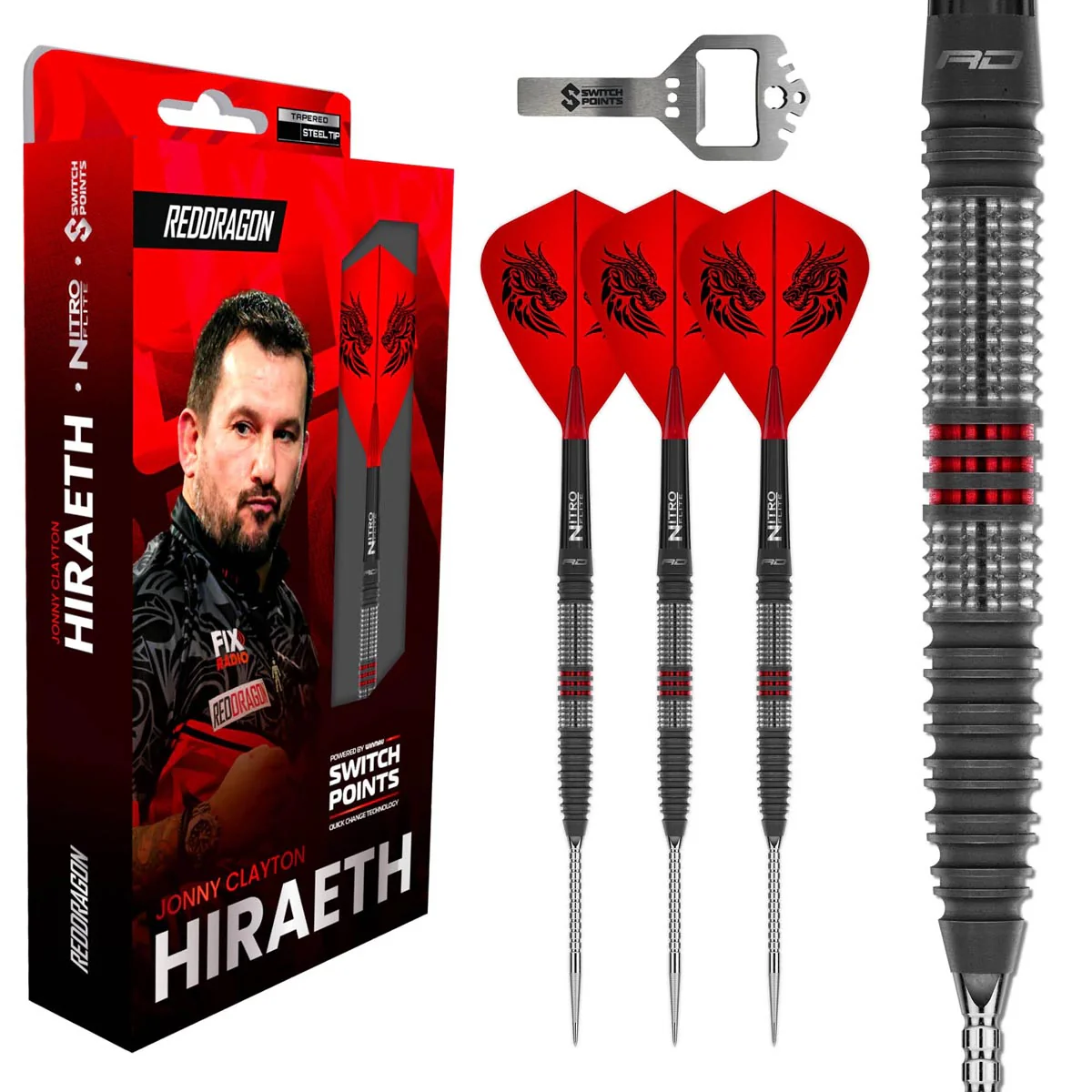 Red Dragon Jonny Clayton Hiraeth 90% Switch Point Darts - Image 2