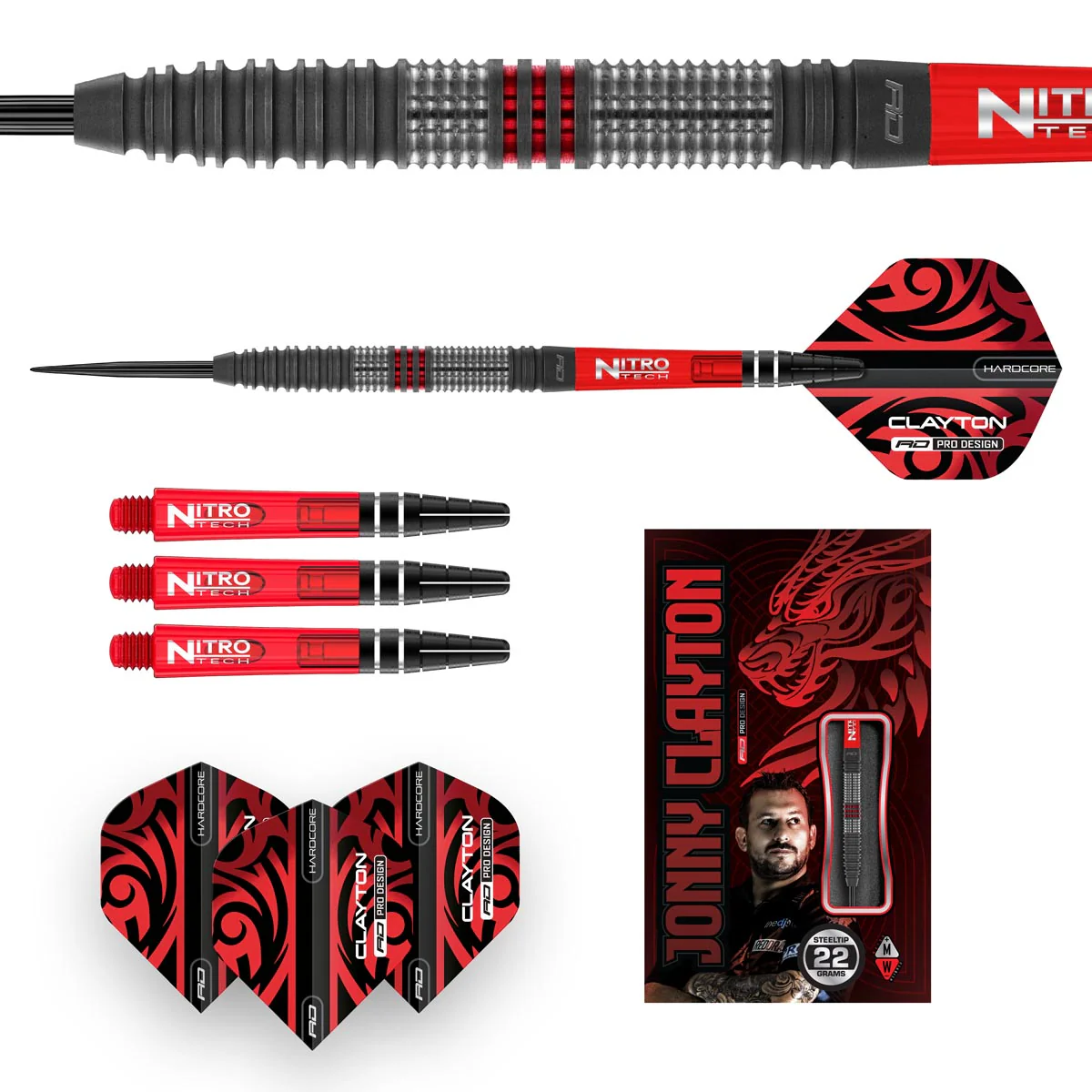 Red Dragon Jonny Clayton Hiraeth Steel Tip Darts - Image 2