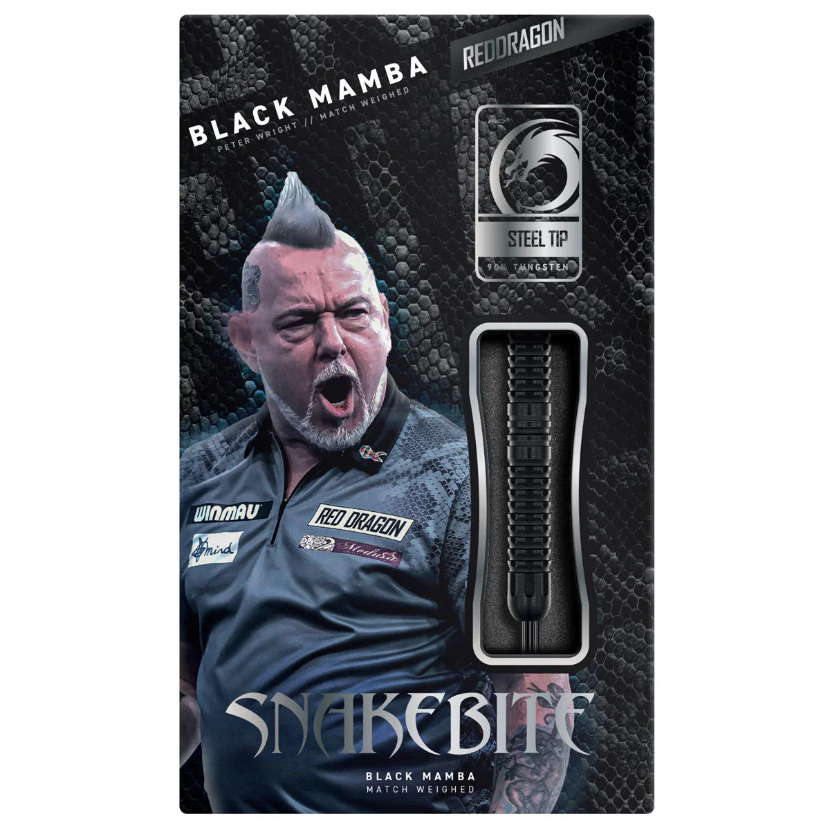 Red Dragon Peter Wright Black Mamba Steel Tip Darts - Image 4