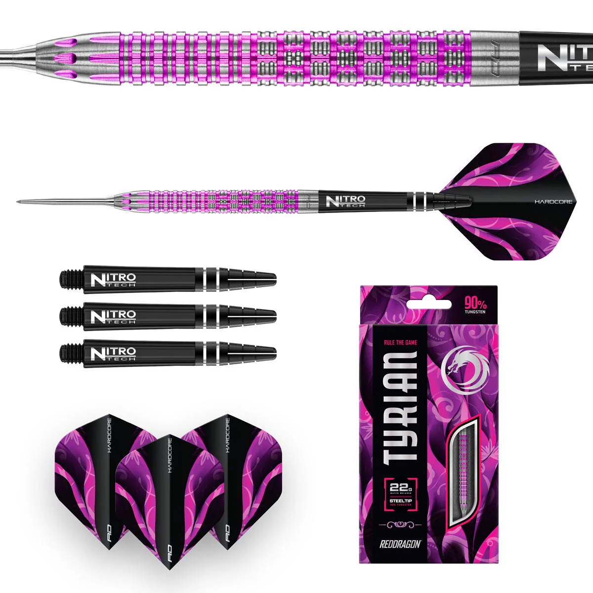 Red Dragon Tyrian Steel Tip Darts - Image 2