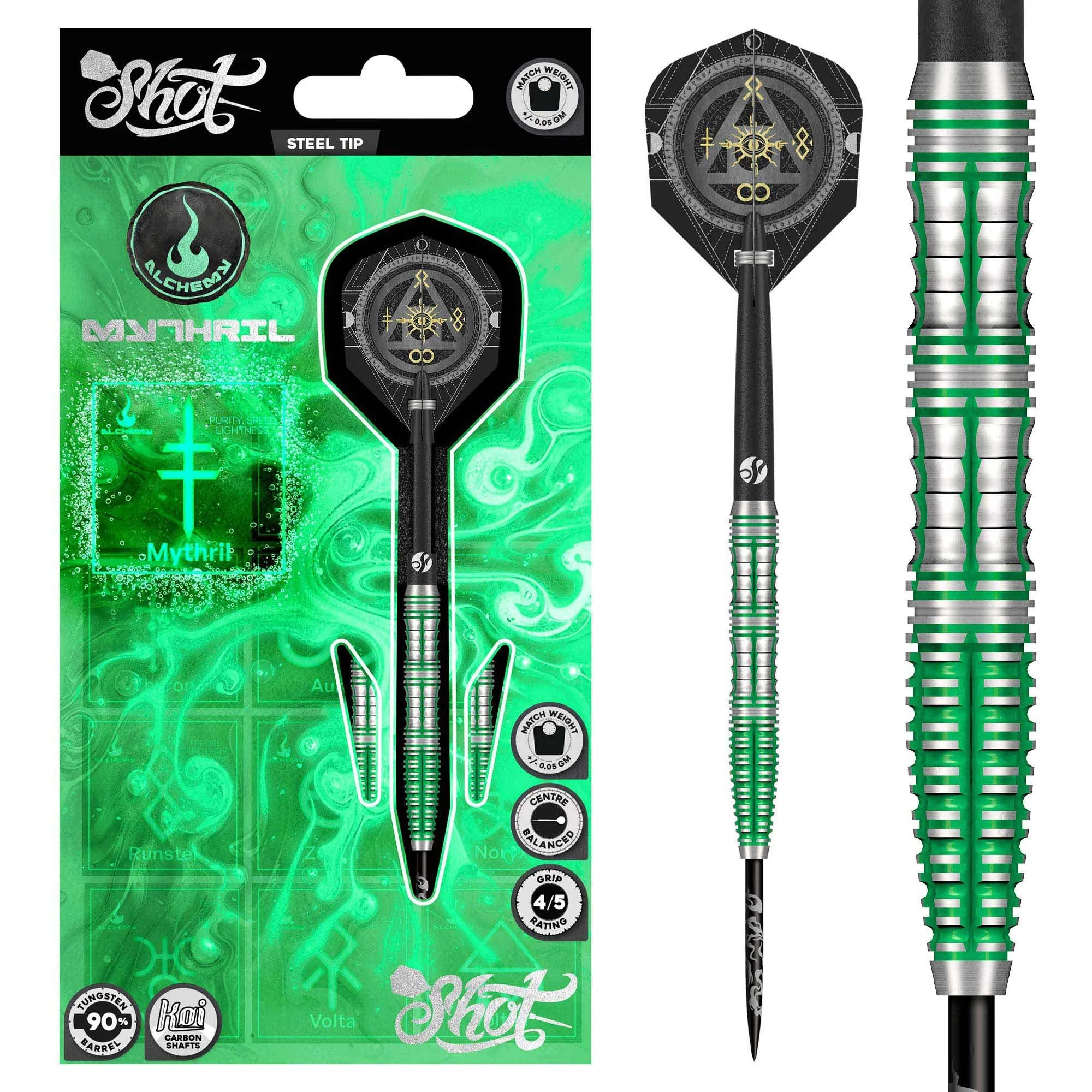 Shot Alchemy Mythril 90% Tungsten Steel Tip Dart Set