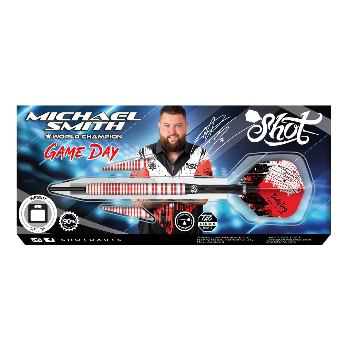 Shot Michael Smith Game Day 90% Steel Tip Darts - Image 7